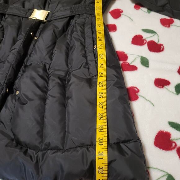 Cole Haan Signature Belted Black Puffer Down Feather Warm Winter Coat  Size M - Picture 12 of 12